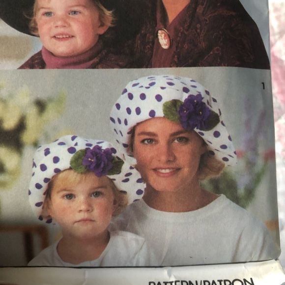 Vintage 1992 simplicity 8268 pattern - mother and daughter hats- summertime. - Picture 4 of 8